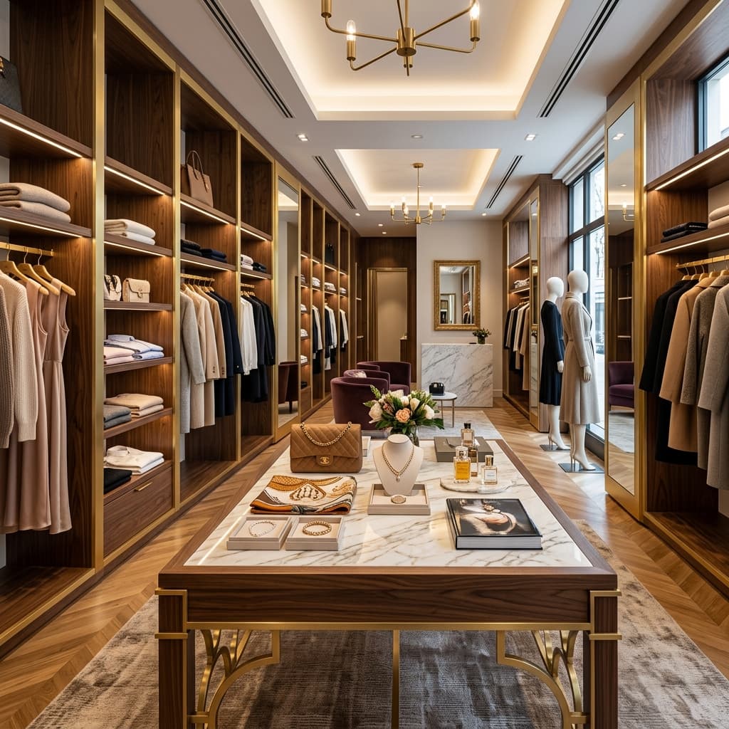 Lüks Butik Raf Sistemleri ve Askı Üniteleri